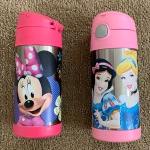 Two Disney Thermos Funtainers with new straws